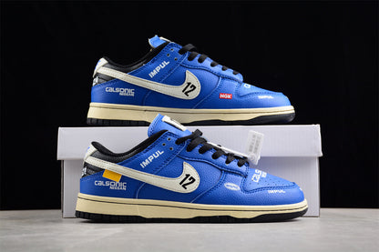 Dunk Low “Calsonic Nissan Impul” azul e branco
