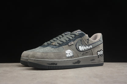 Air Force 1 Low Happy Drip / Camurça cinza