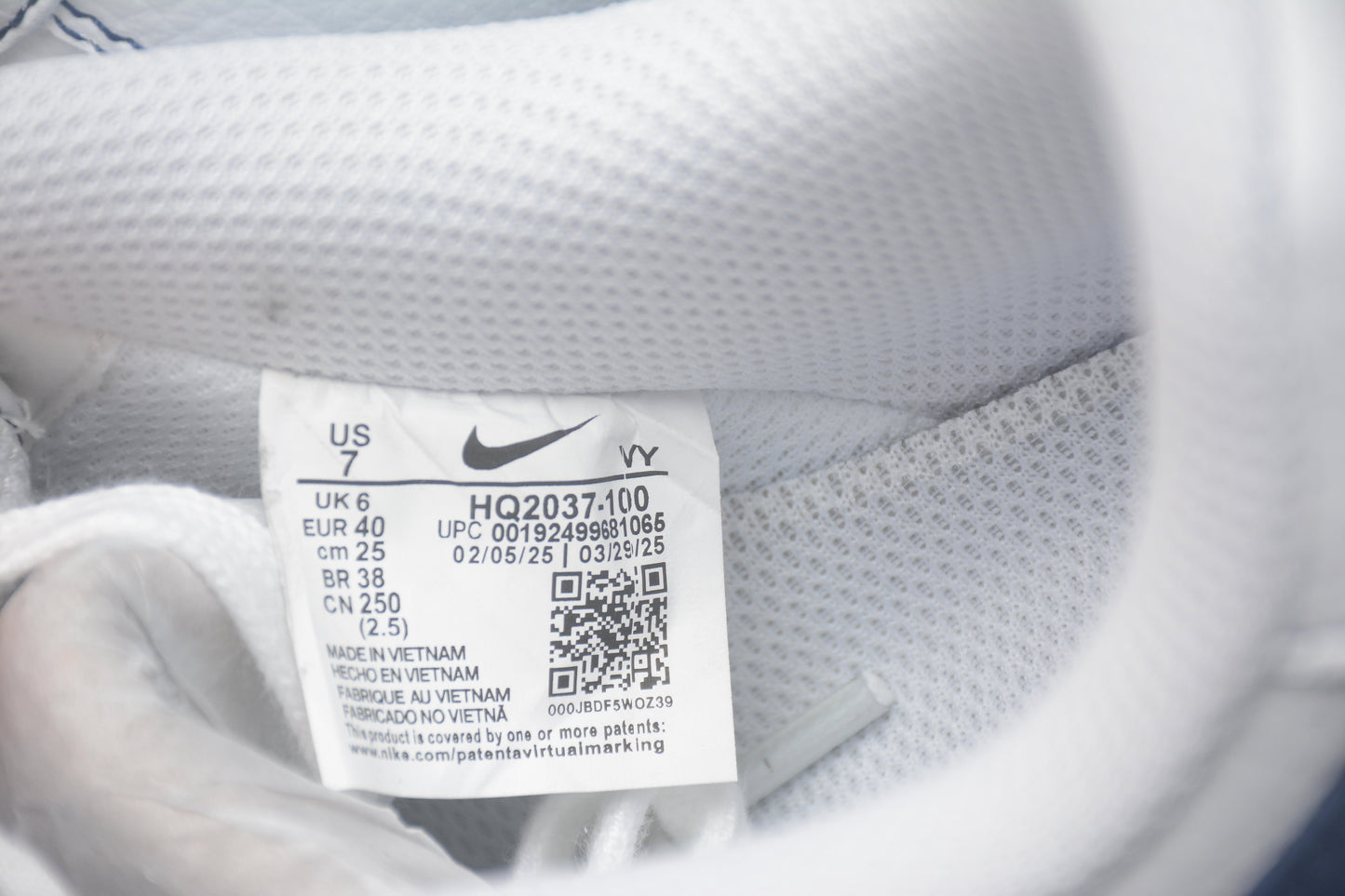 Air Force 1 low branco e azul