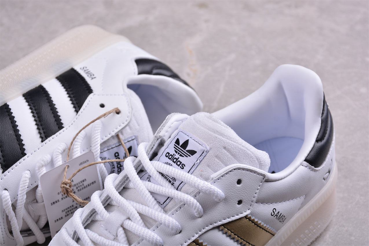 Samba XLG plataforma branco, preto e dourado