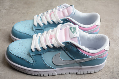 Dunk Low azul, celeste e rosa pastel