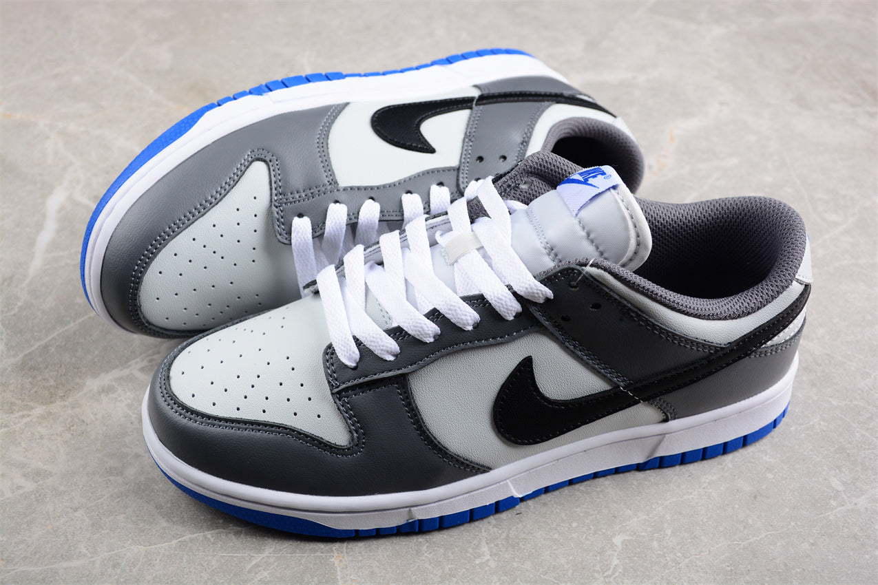 Dunk Low branco, cinzento e preto