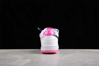 Dunk Low branco, rosa e preto
