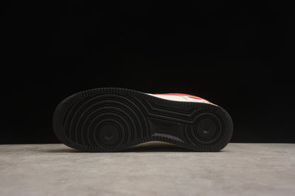 Air Force 1 ’07 x Stüssy bege-claro, vermelho-carmesim e preto