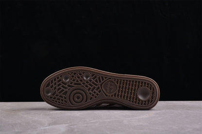 Handball Spezial verde-sálvia, marrom e branco com tecido canelado