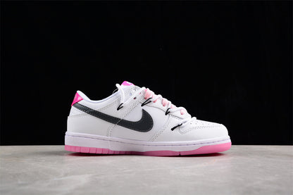 Dunk Low branco, rosa e preto