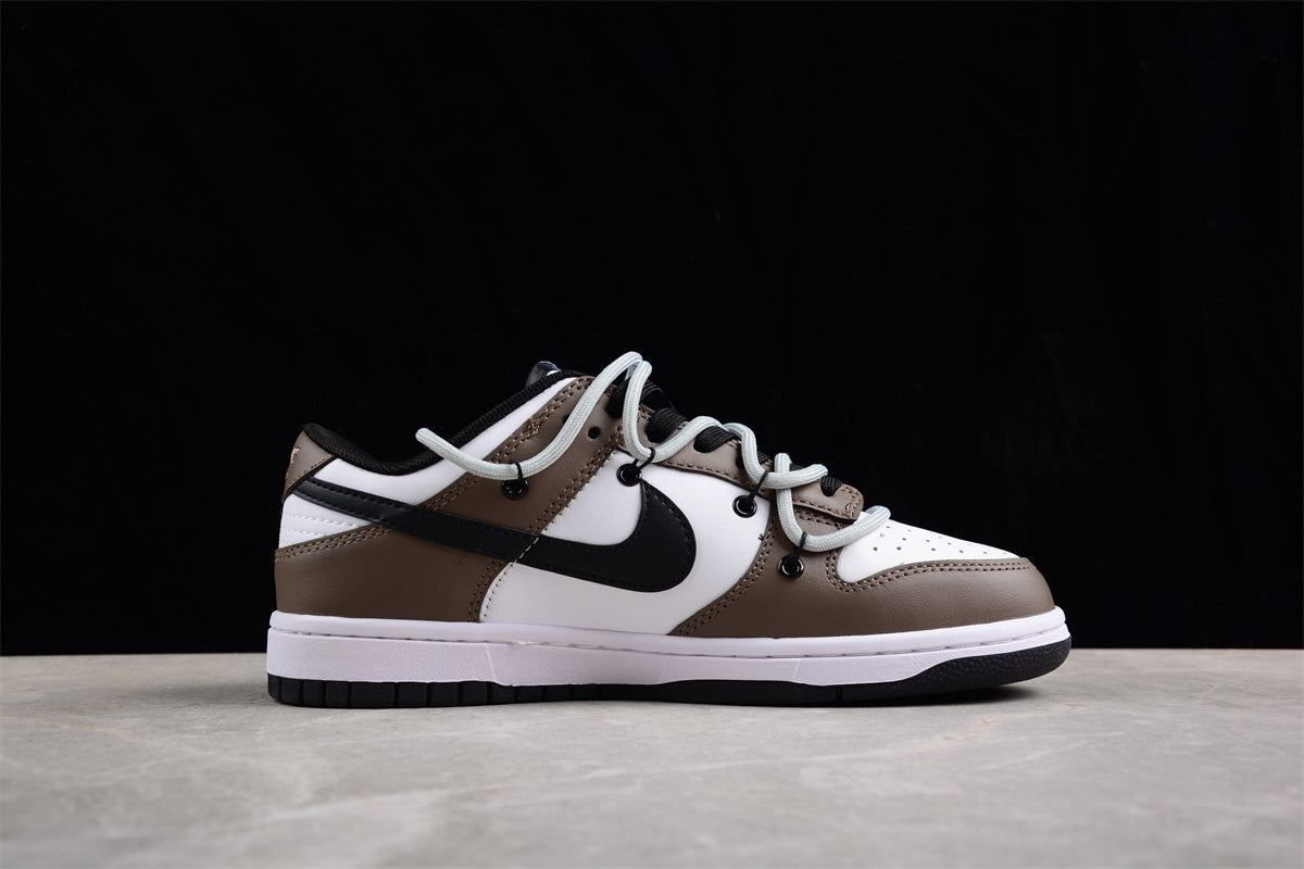 Dunk Low marrom, branco e preto