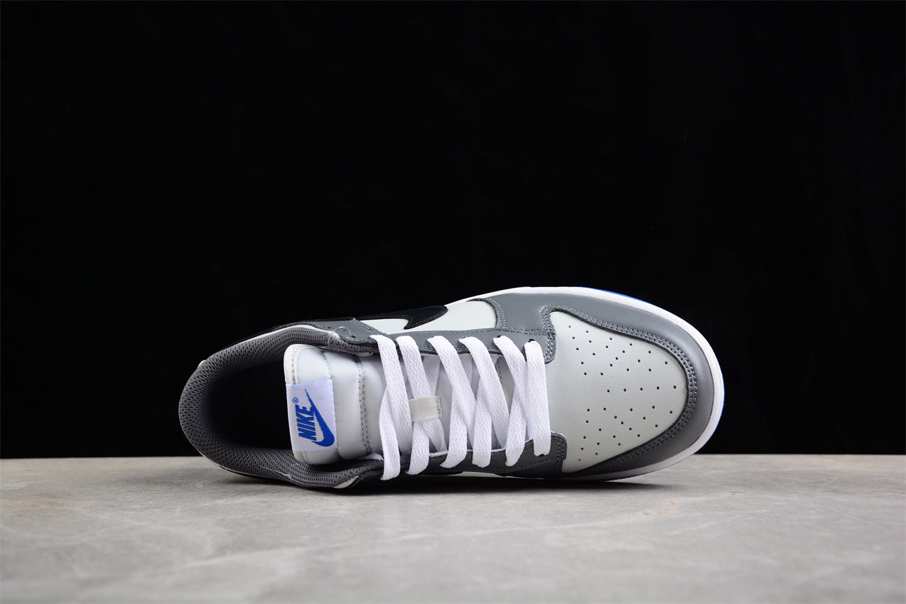 Dunk Low branco, cinzento e preto