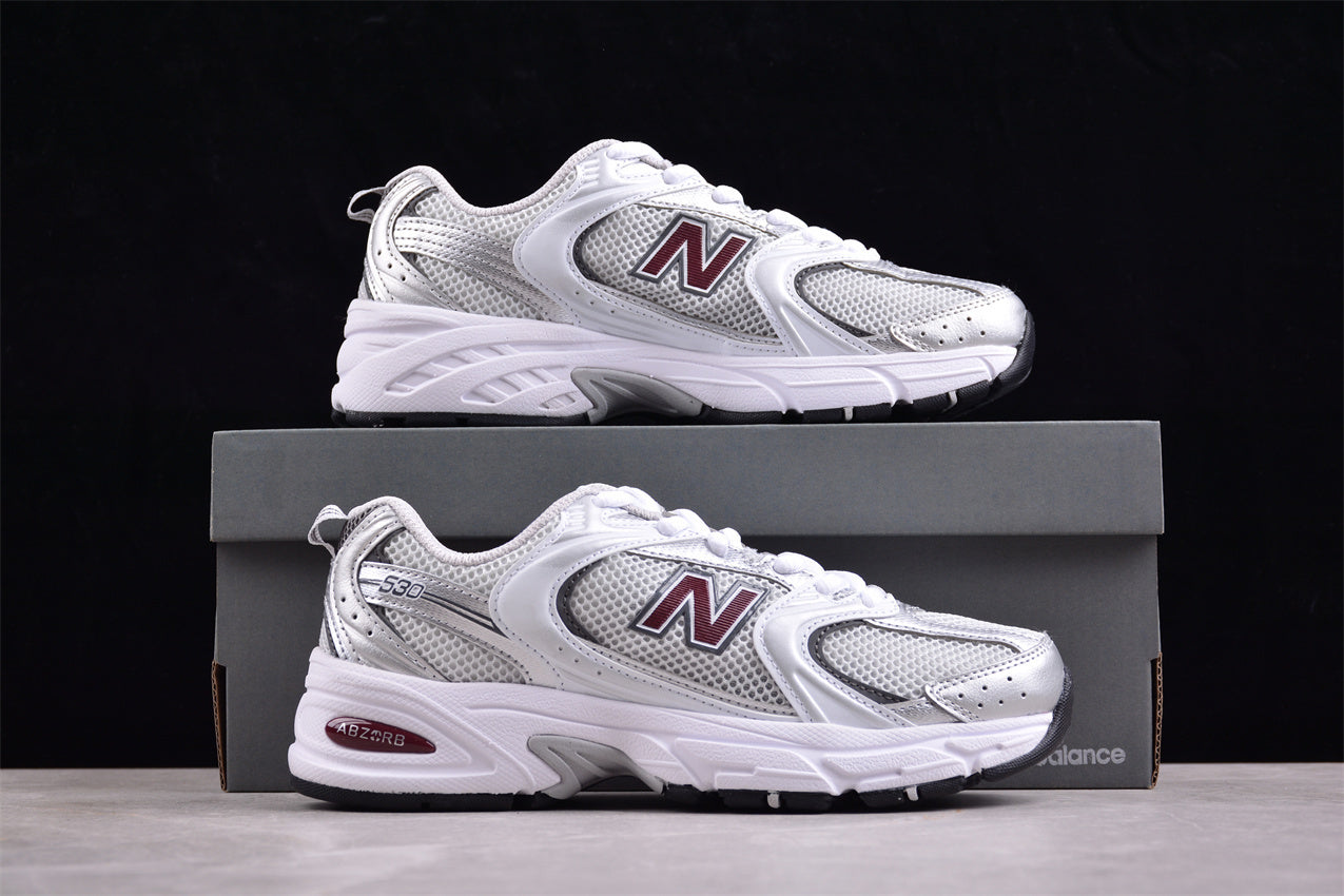 NB 530 prateadas e bordô