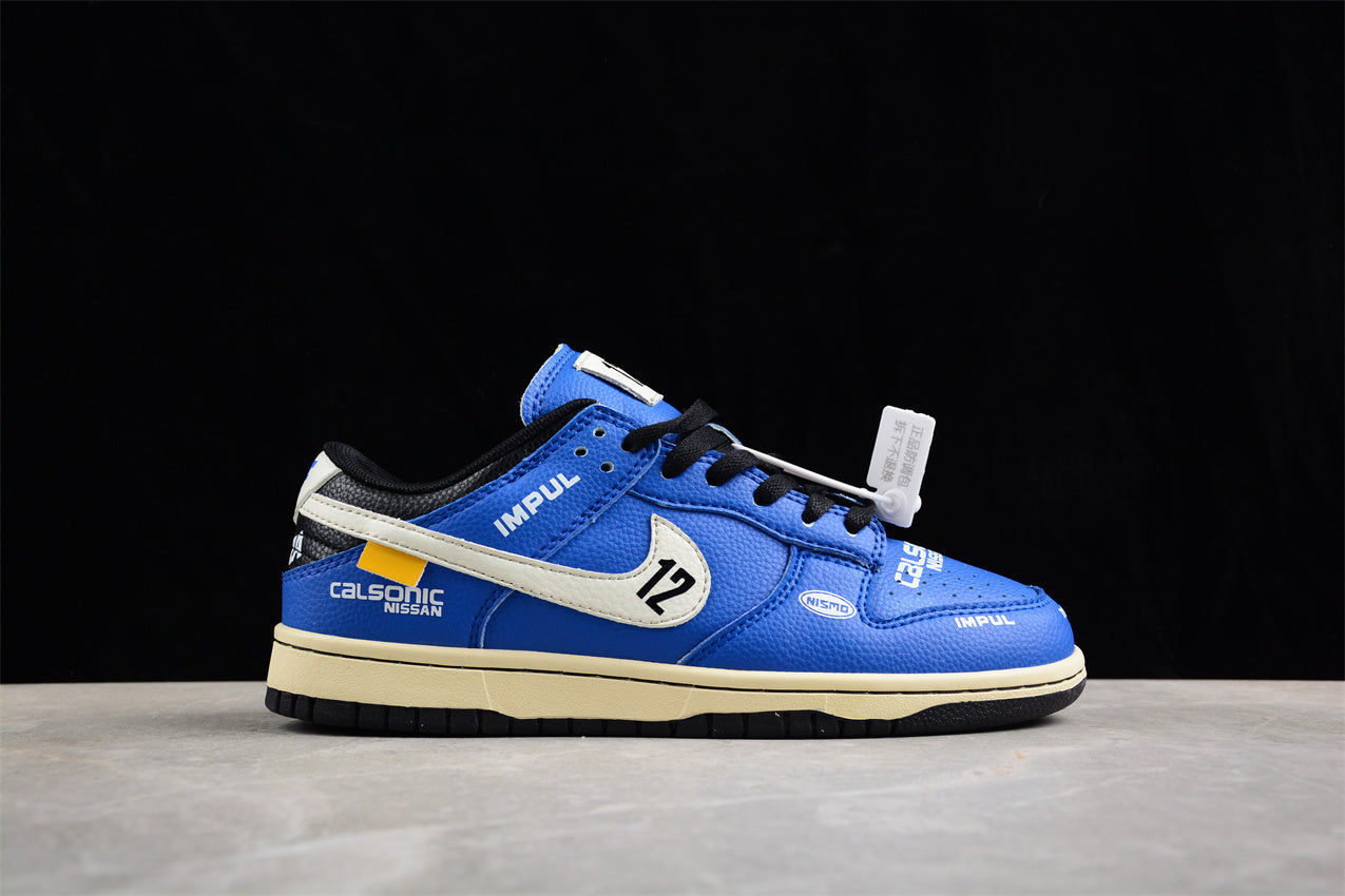 Dunk Low “Calsonic Nissan Impul” azul e branco