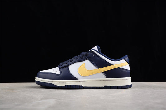 Nike Dunk Low azul-marinho, branco e amarelo
