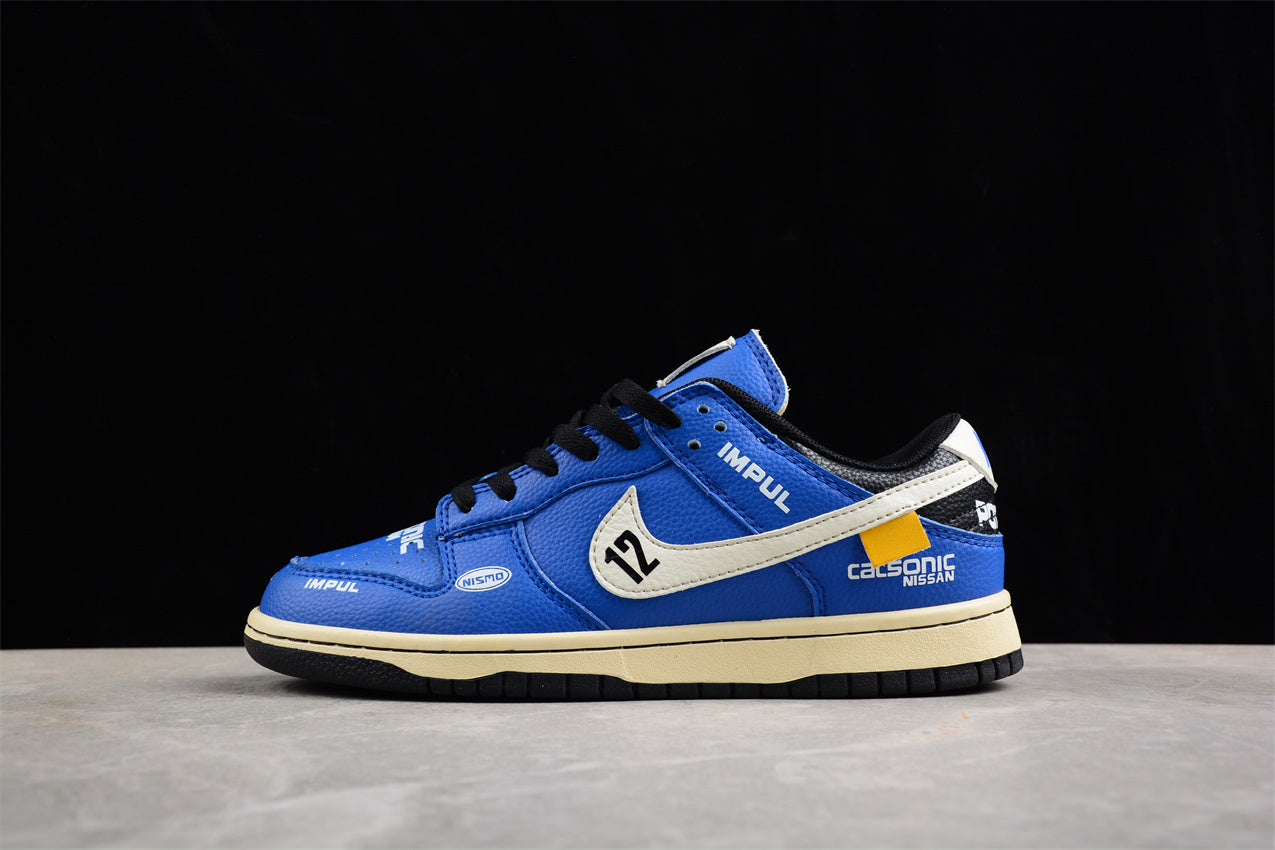 Dunk Low “Calsonic Nissan Impul” azul e branco