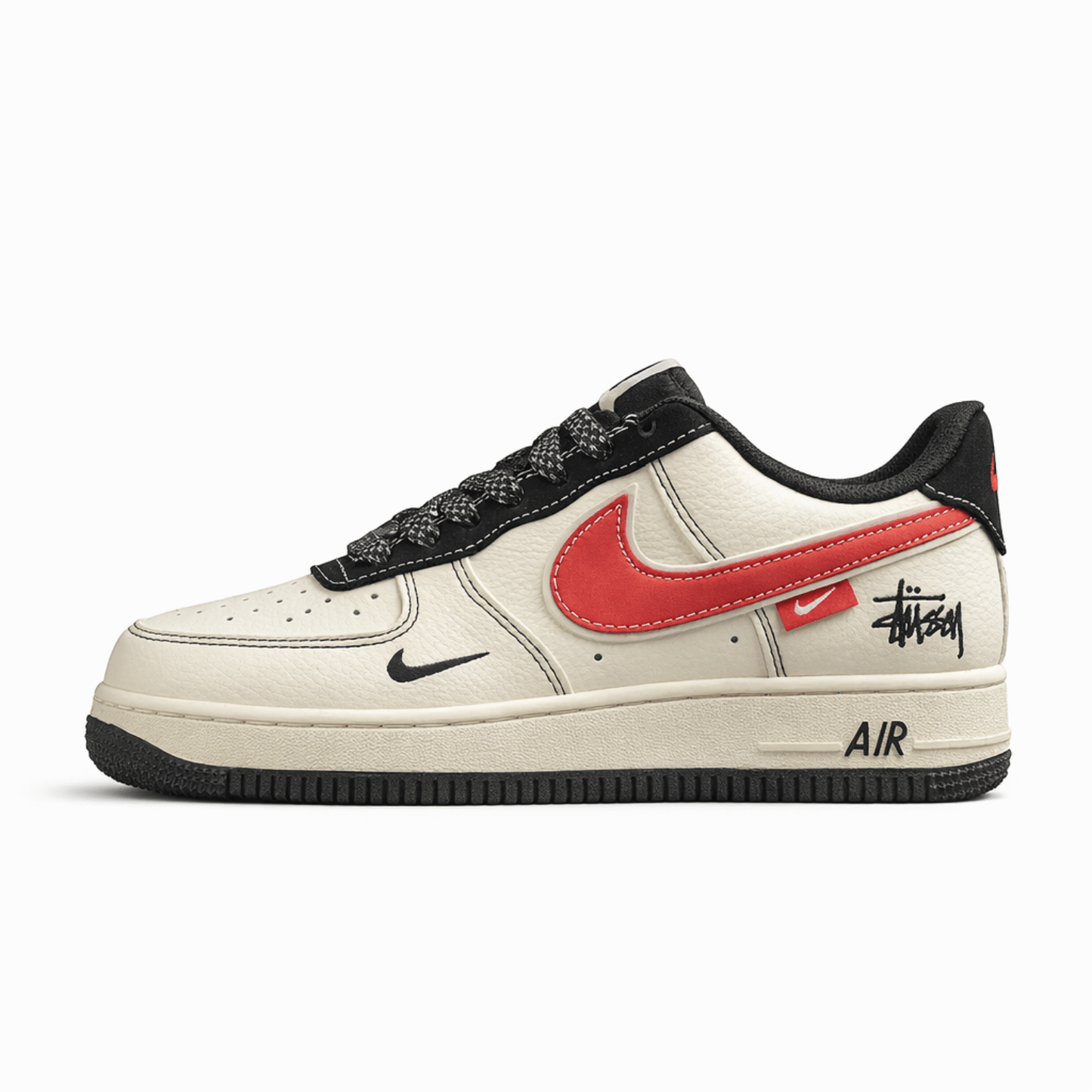 Fabrika Supply Air Force 1 ’07 x Stüssy Light Beige / Crimson Red / Black | zapatillas Fabrika Supply