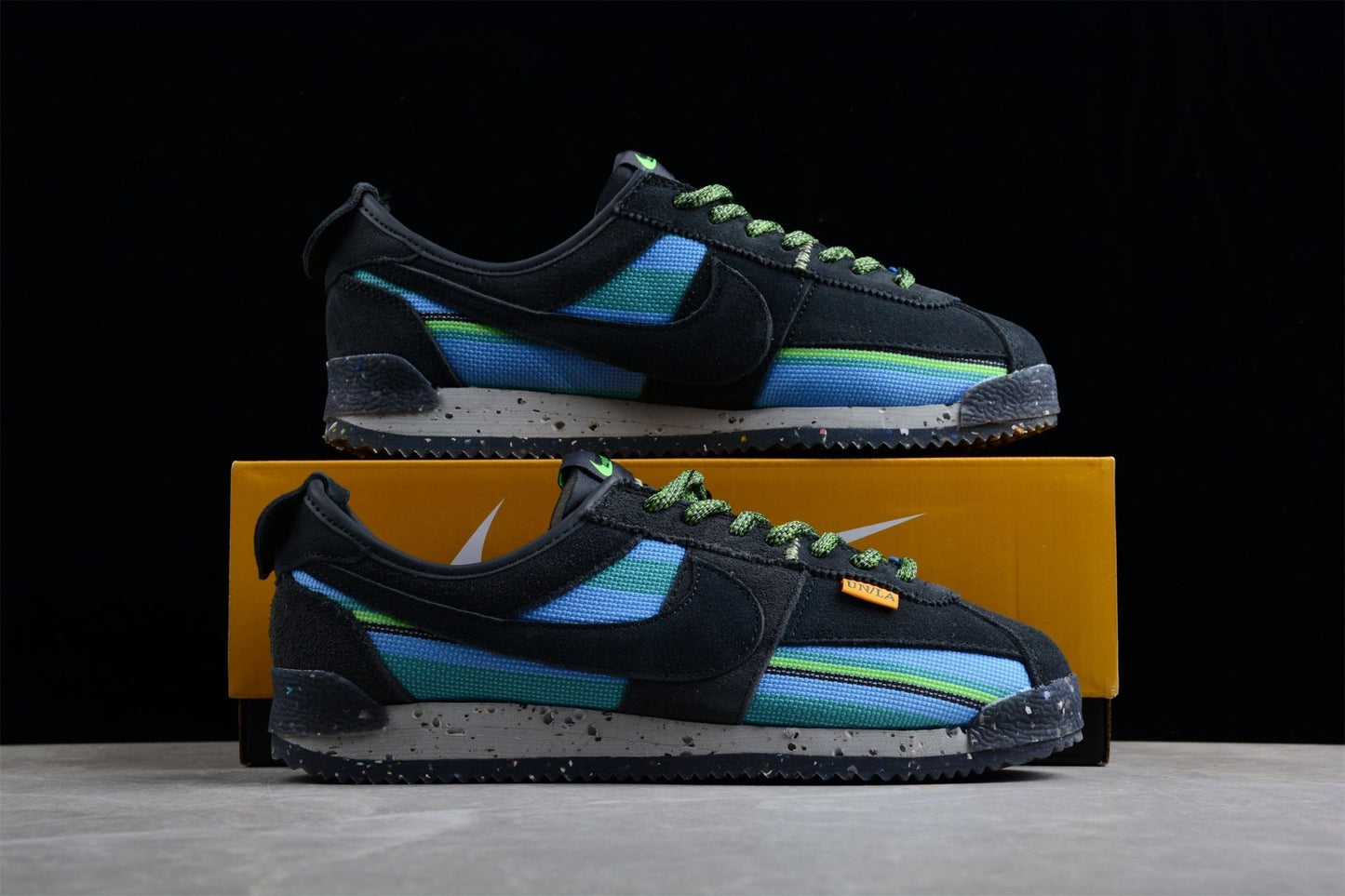 Essenza Rosa Cortez x Union LA Black / Blue / Green | zapatillas Essenza Rosa
