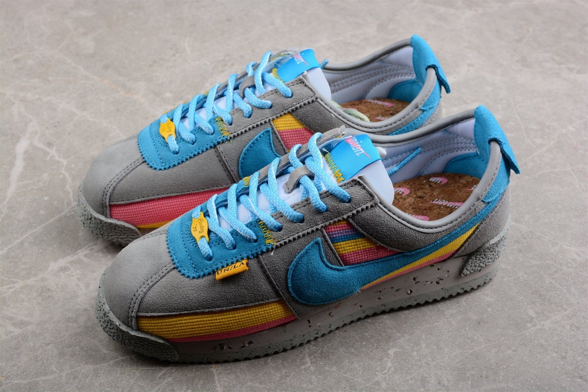 Essenza Rosa Cortez x Union LA Grey / Blue / Yellow / Pink | zapatillas Essenza Rosa
